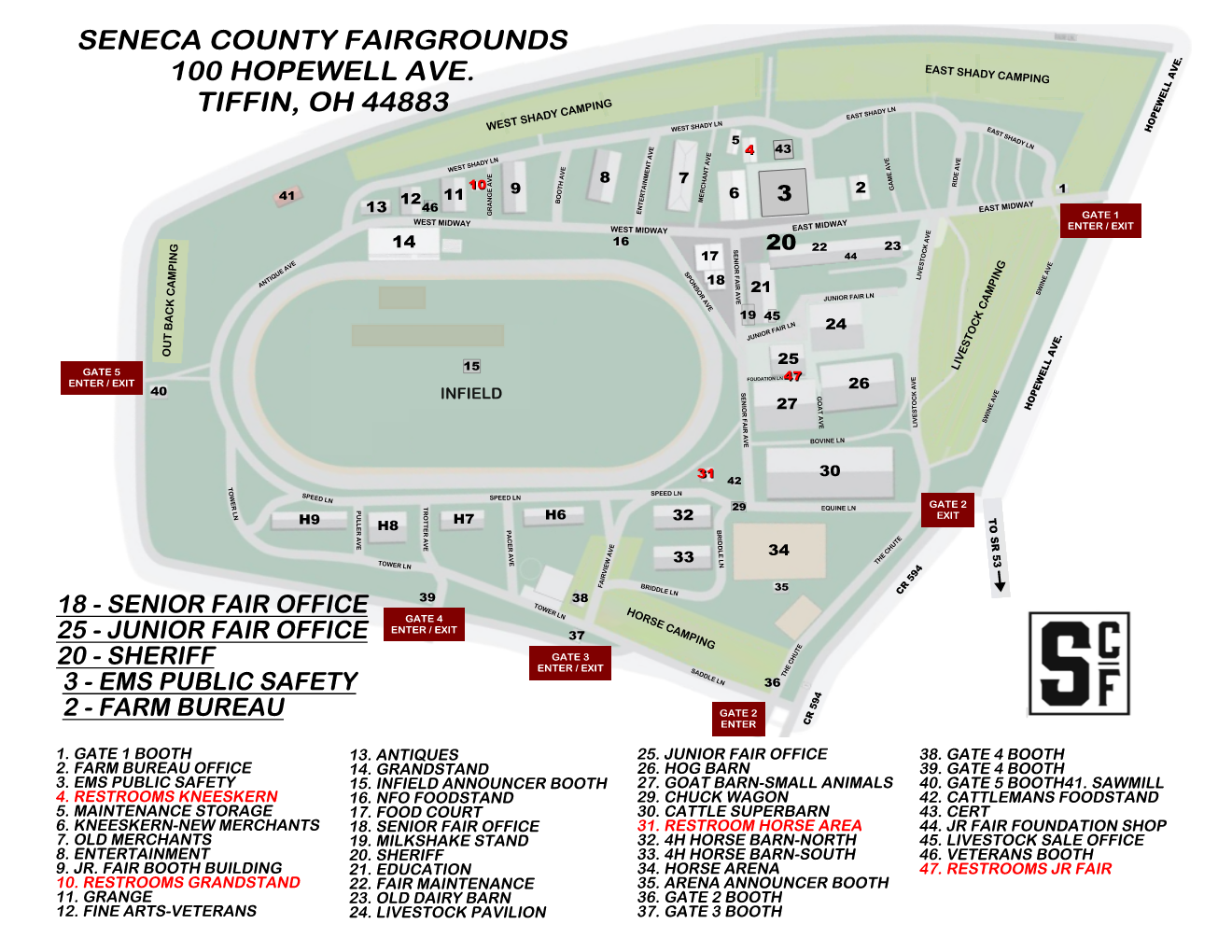 Seneca County fairgrounds map